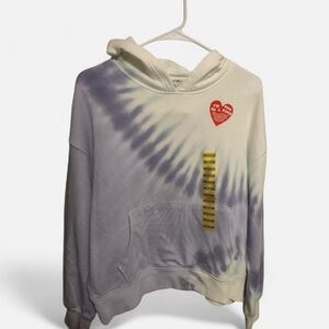 WILDFOX Women's hoodie sweatshirt in Periwinkle Tie Dye Medium Oversized Cozy